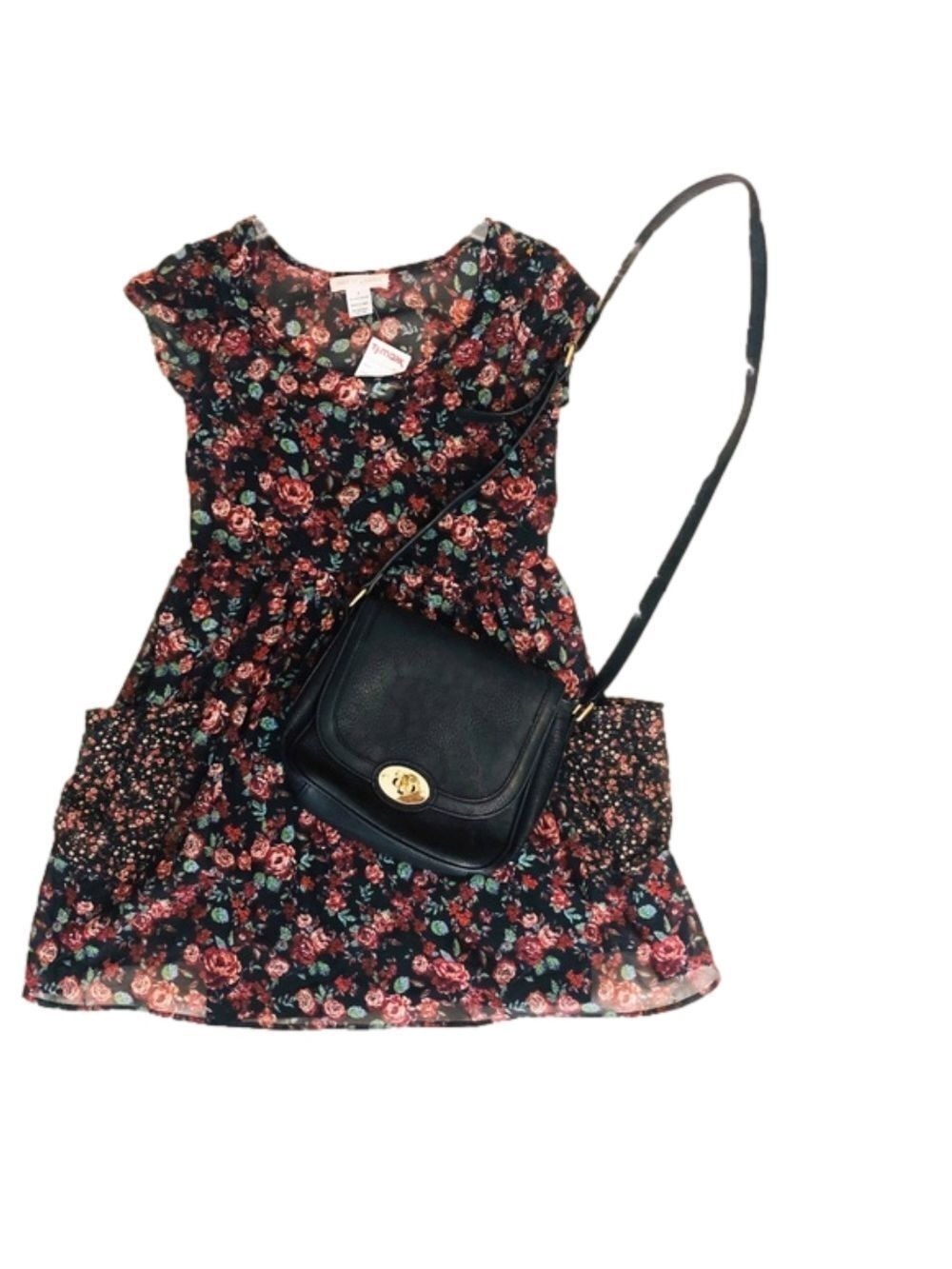 Band of Gypsies black sheer floral print Size Small!